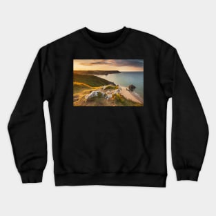 Three Cliffs Bay from Penmaen Burrows, Gower, Wales Crewneck Sweatshirt